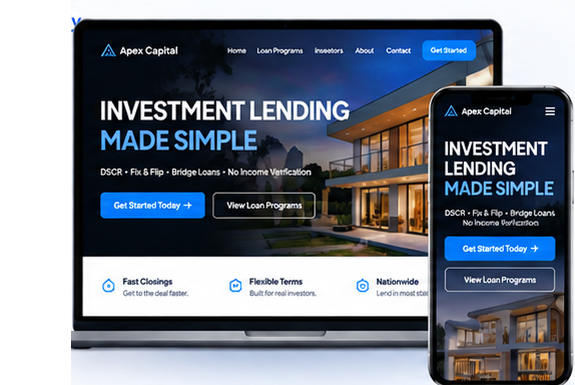 Preview of the private lending website demo